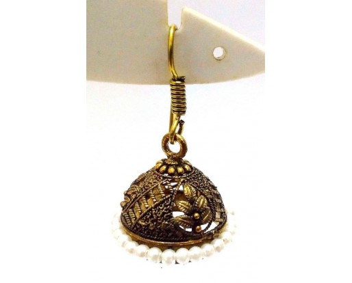 Golden Oxidized Earrings Jhumka Jhumki Ethnic Jewelry Drop Chandelier Dangle AE8